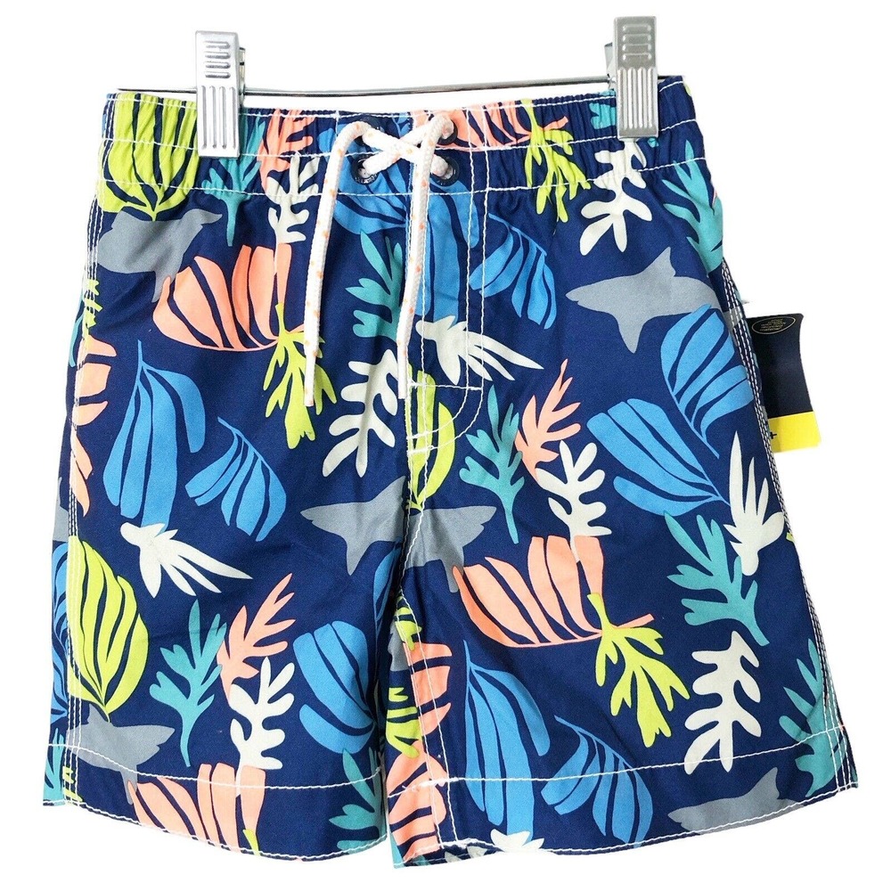Baby Gap NWT Boys' UPF 50+ Shark Drawstring Swim Trunks Size 3 Years